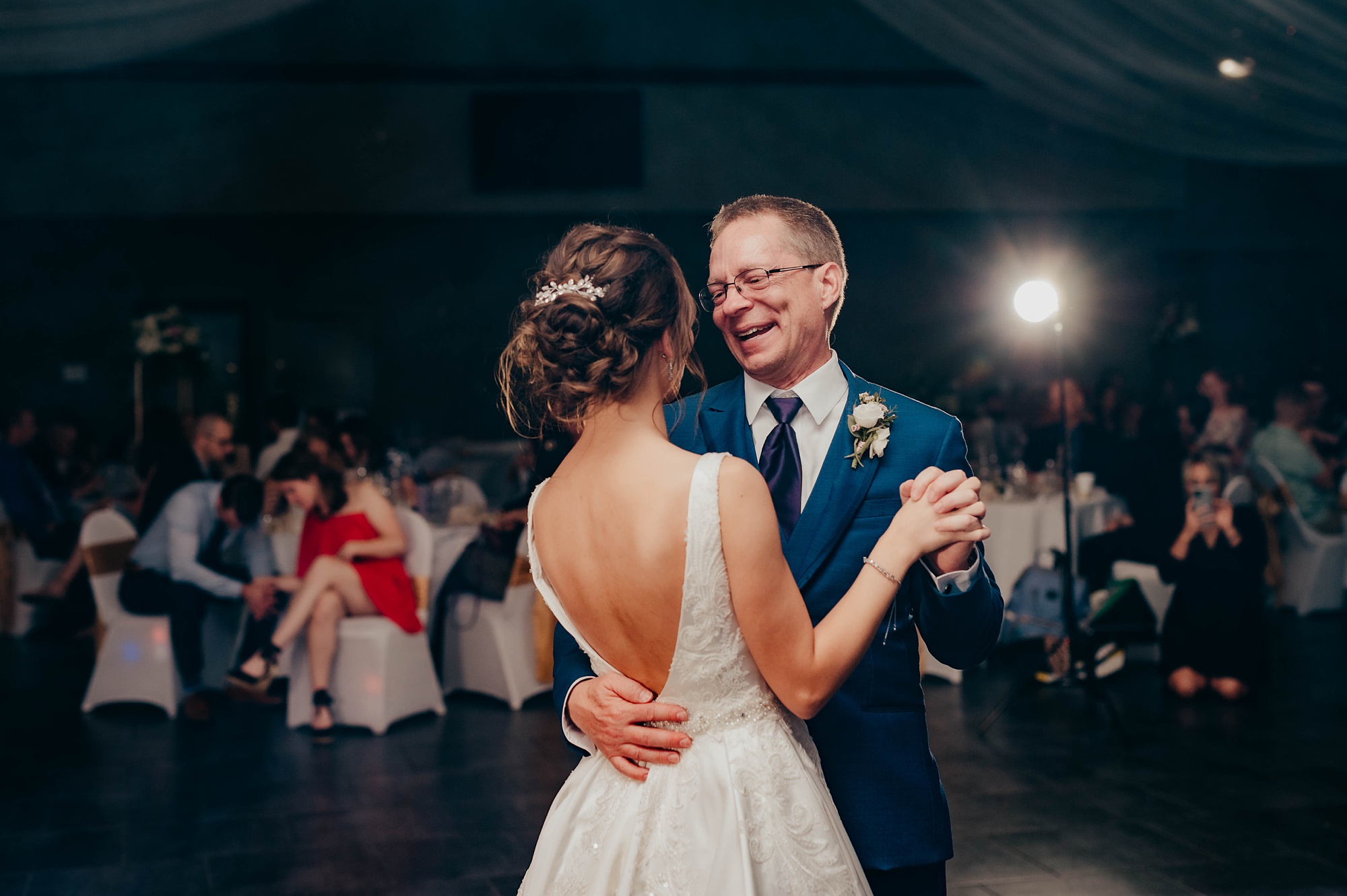 bride dances with father during Ohio wedding reception